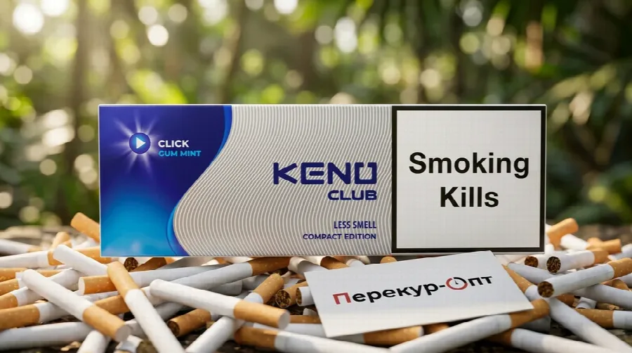 Сигареты Keno Club Compact Click Gum Mint (Кено Клаб Компакт Кнопка Жвачка Мята)